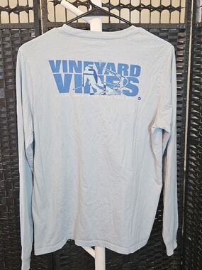 Vineyard Vines Light Blue Long-Sleeve Logo Tee